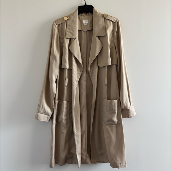 A New Day Trench Coat Jacket Beige Belted Womens S Preppy Classic Old Money - Picture 2 of 11